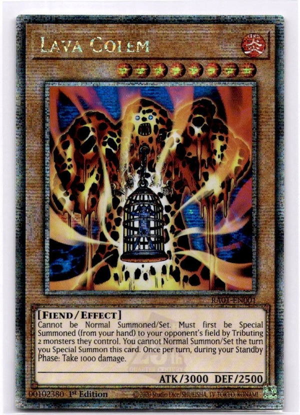 Yugioh Lava Golem RA01-EN001 Quarter Century Rare 1st Edition NM