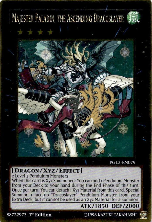 Yugioh Majester Paladin, the Ascending Dracoslayer PGL3-EN079 Gold Rare 1st E NM