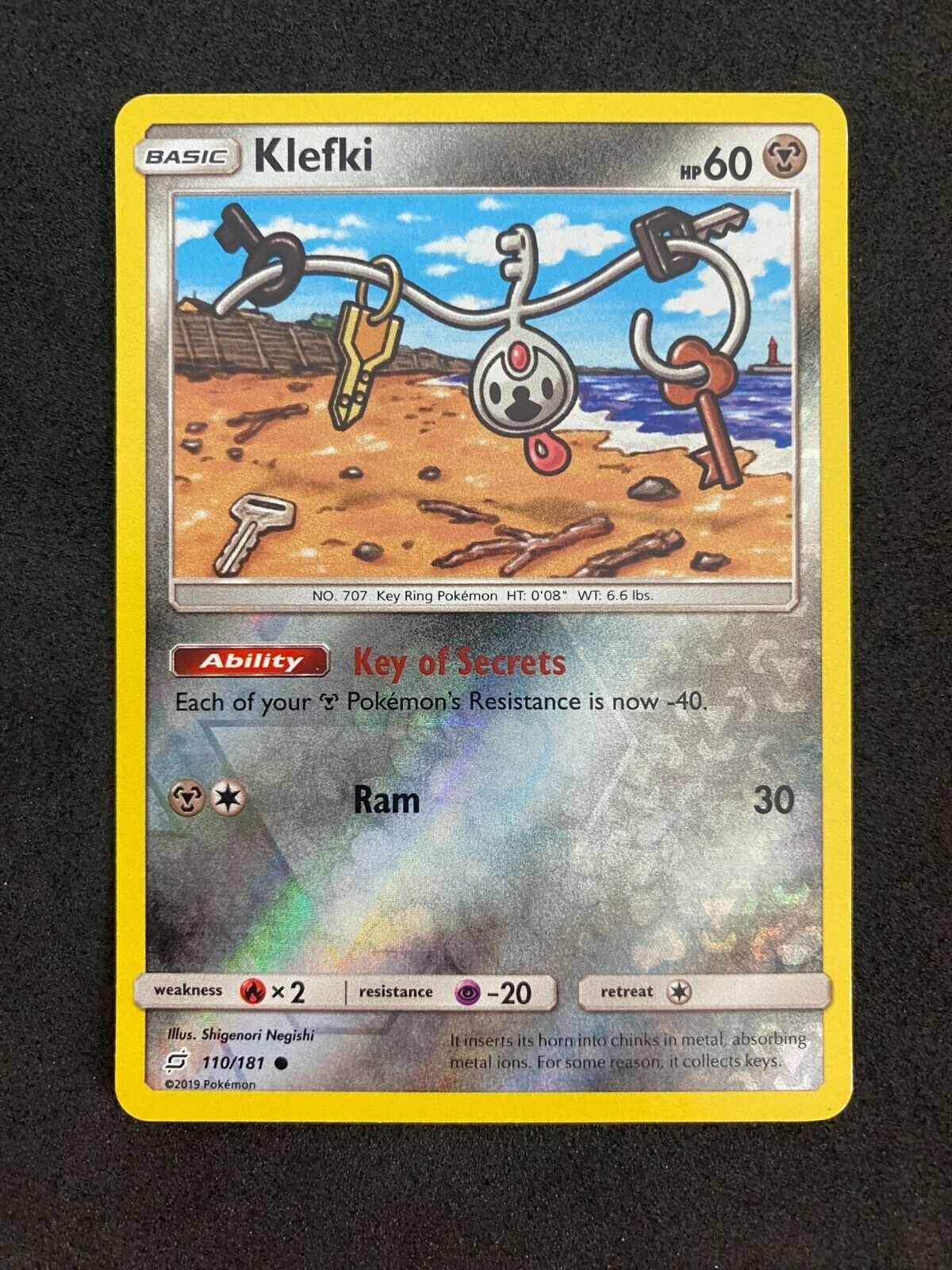 Pokemon Klefki 110/181 Team Up Reverse Holo NM