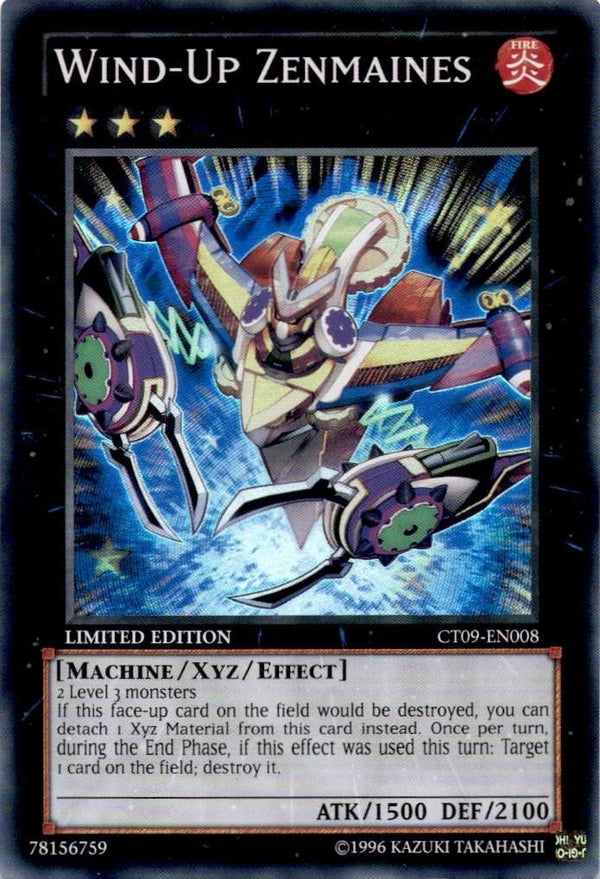 Yugioh Wind-Up Zenmaines CT09-EN008 Super Rare Limited Edition VLP/NM