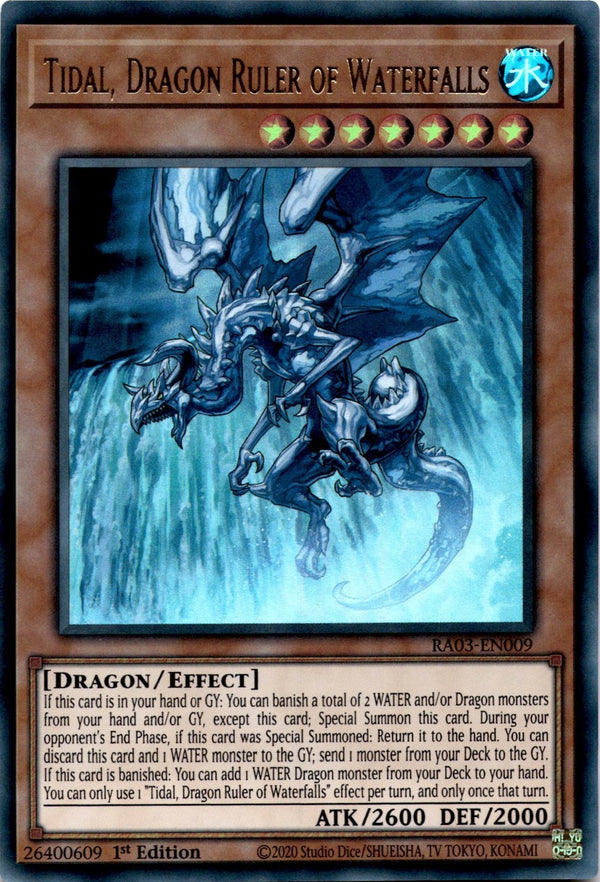 Yugioh Tidal, Dragon Ruler of Waterfalls RA03-EN009 Ultra Rare 1st Edition NM