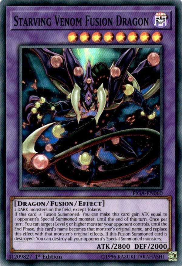 Yugioh Starving Venom Fusion Dragon FIGA-EN060 Super Rare 1st Edition NM