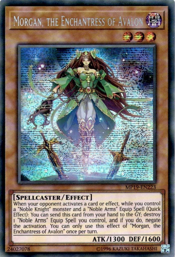 Yugioh Morgan, the Enchantress of Avalon MP19-EN223 Secret Rare Unl Ed VLP/NM