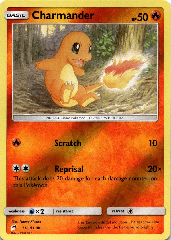 Pokemon Charmander 11/181 Team Up Reverse Holo NM