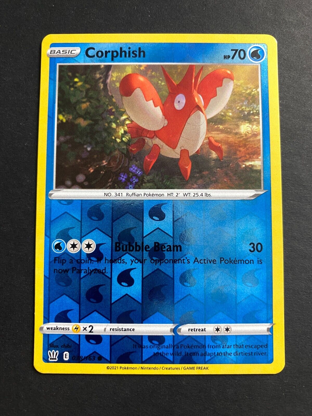 Pokemon Corphish 038/163 Battle Styles Reverse Holo NM