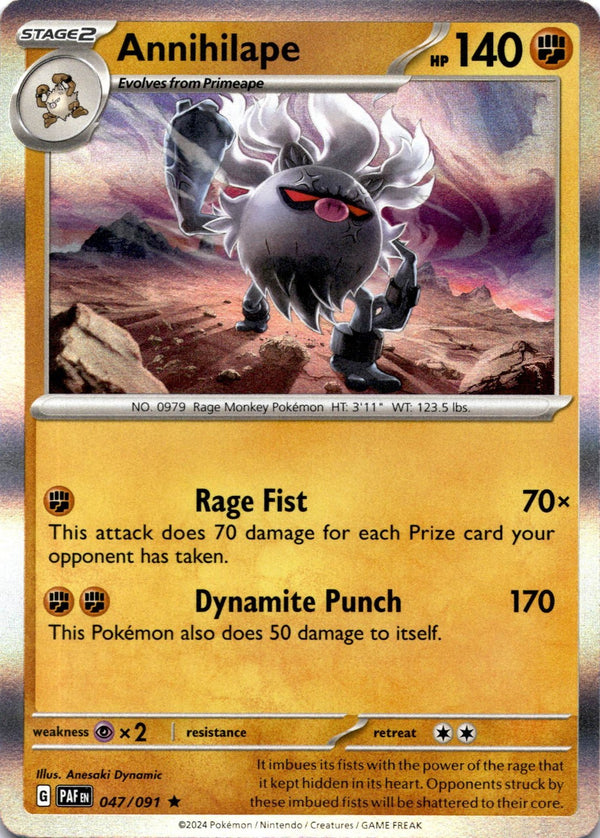 Pokemon Annihilape 047/091 Paldean Fates Holo NM