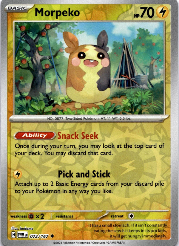 Pokemon Morpeko 072/167 Twilight Masquerade Reverse Holo NM