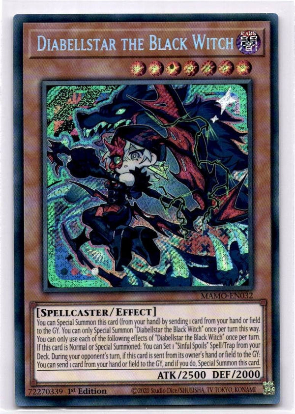 Yugioh Diabellstar the Black Witch MAMO-EN032 Secret Rare 1st Edition NM