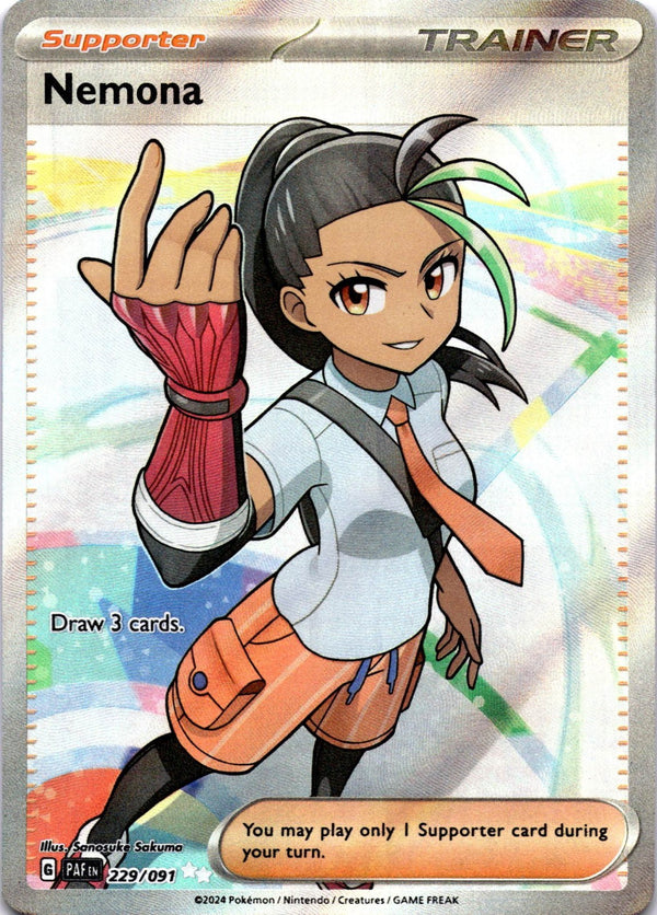 Pokemon Nemona 229/091 Paldean Fates Full Art Holo NM