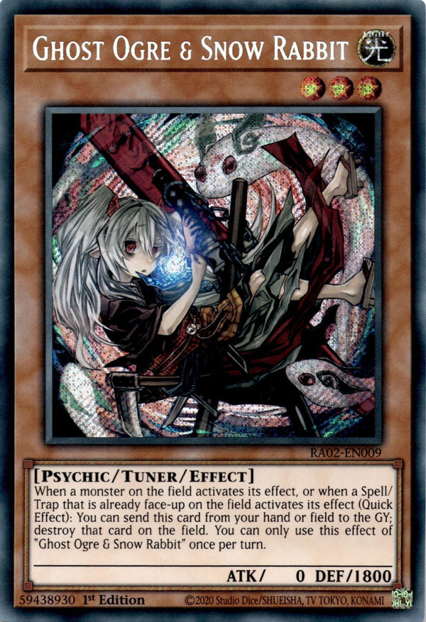 Yugioh Ghost Ogre & Snow Rabbit RA02-EN009 Secret Rare Alt Art 1st Edition NM