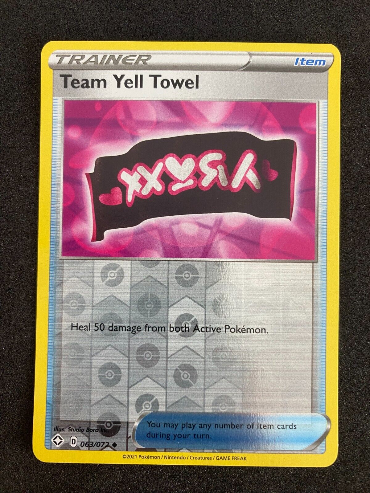 Pokemon Team Yell Towel 063/072 Shining Fates Reverse Holo NM-MINT