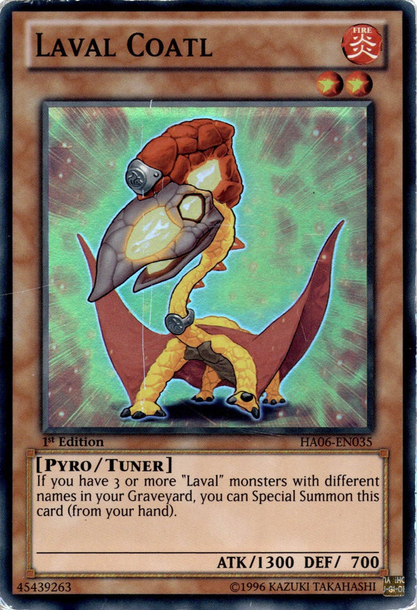 Yugioh Laval Coatl HA06-EN035 Super Rare 1st Edition DAMAGED