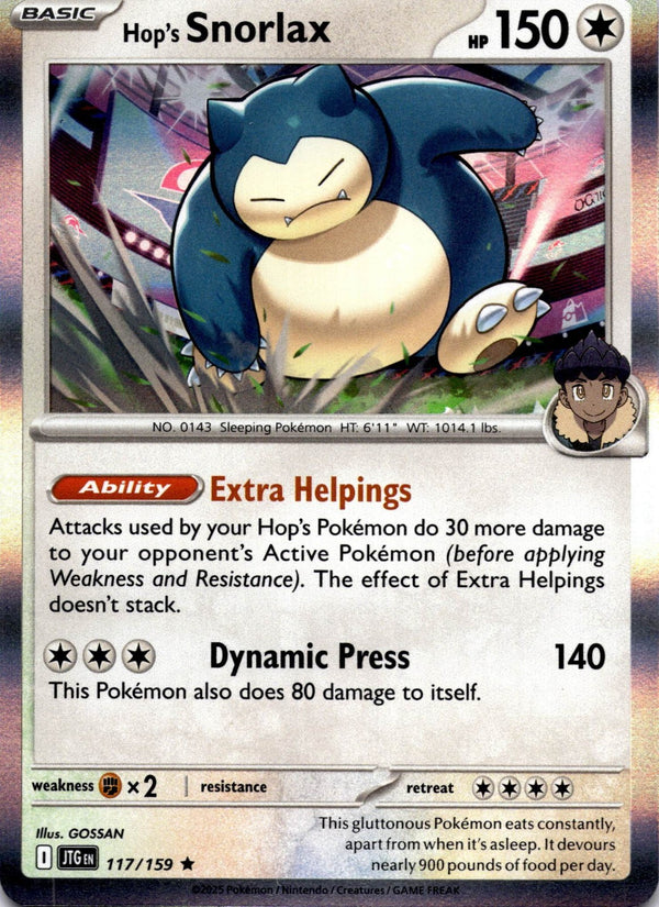 Pokemon Hop's Snorlax 117/159 Journey Together Holo NM
