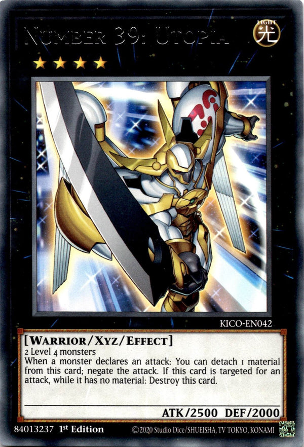 Yugioh Number 39: Utopia KICO-EN042 Rare Unlimited Edition NM