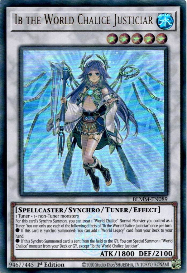 Yugioh Ib the World Chalice Justiciar BLMM-EN089 Ultra Rare 1st Edition NM