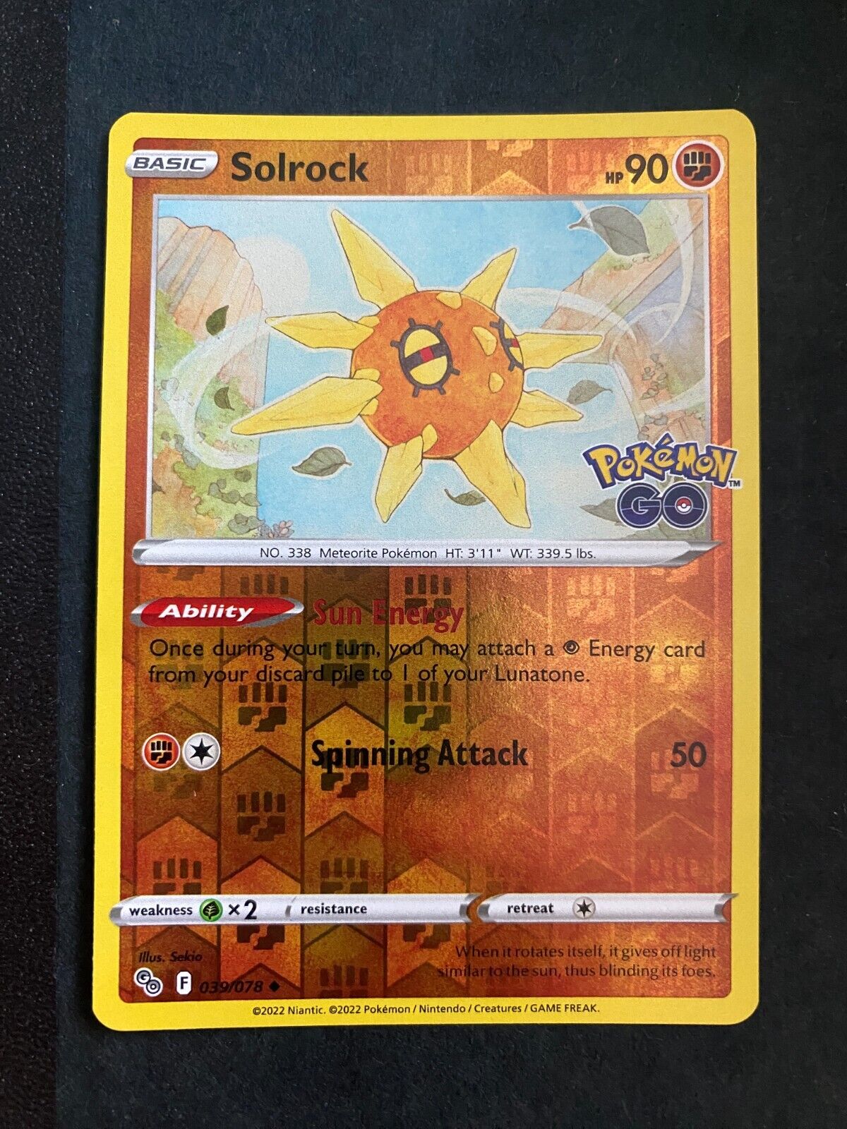 Pokemon Solrock 039/078 Pokemon Go Reverse Holo NM