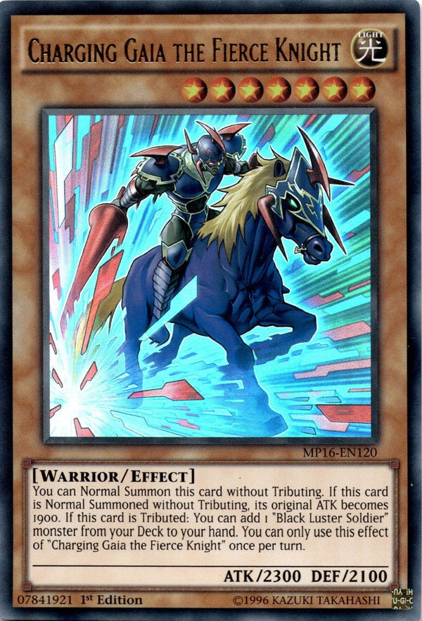 Yugioh Charging Gaia the Fierce Knight MP16-EN120 Ultra Rare 1st Edition LP