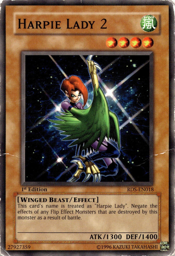 Yugioh Harpie Lady 2 RDS-EN018 Common 1st Edition DAMAGED
