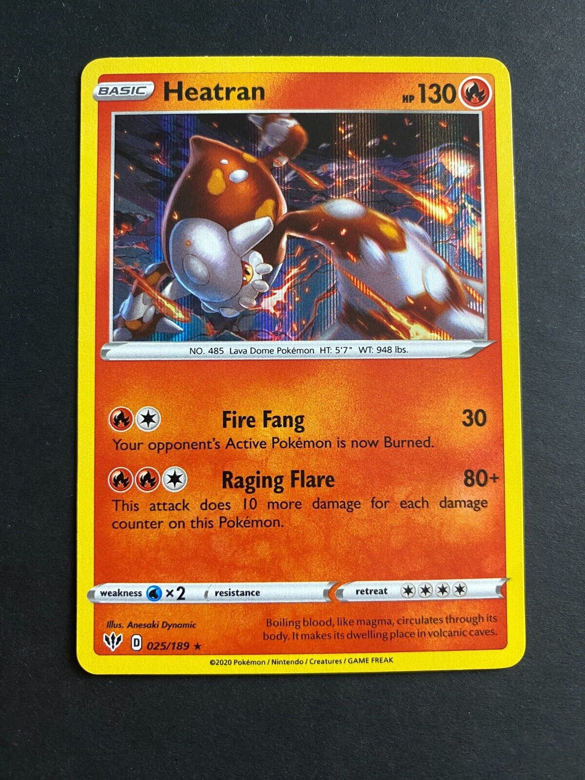 Pokemon Heatran V 025/189 Darkness Ablaze Holo NM