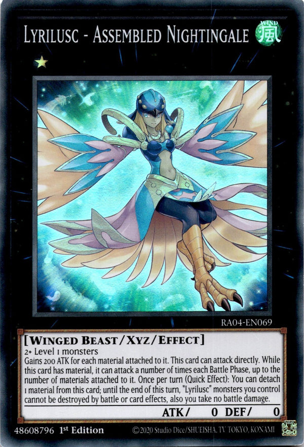 Yugioh Lyrilusc - Assembled Nightingale RA04-EN069 Super Rare 1st Edition NM