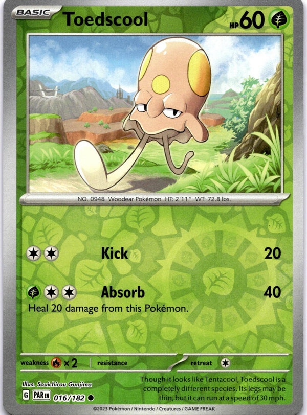 Pokemon Toedscool 016/182 Paradox Rift Reverse Holo NM
