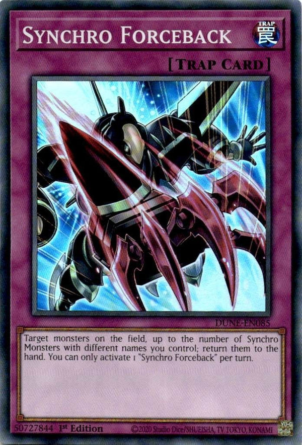 Yugioh Synchro Forceback DUNE-EN085 Super Rare 1st Edition NM
