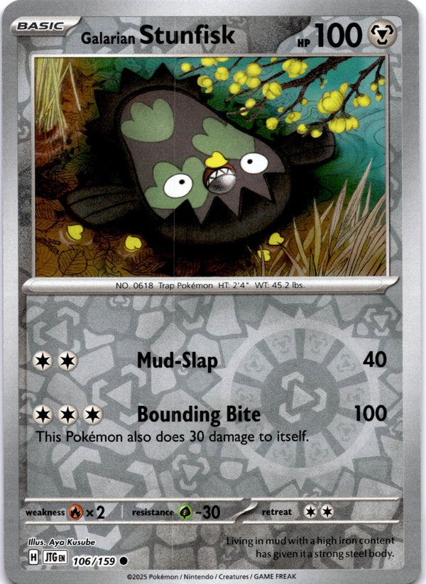 Pokemon Galarian Stunfisk 106/159 Journey Together Reverse Holo NM