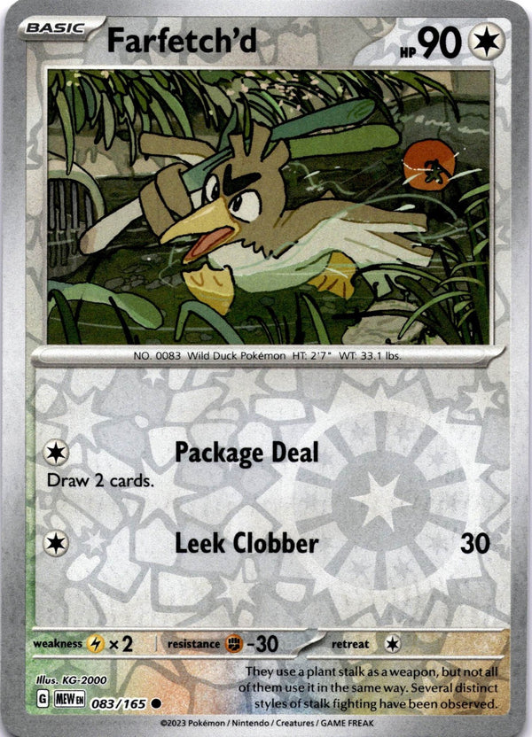 Pokemon Farfetch'd 083/165 Pokemon 151 Reverse Holo NM