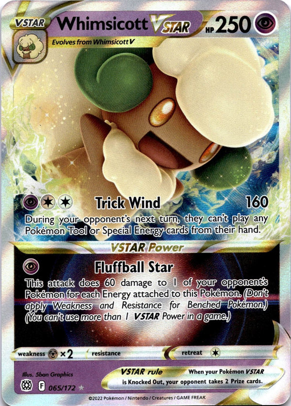 Pokemon Whimsicott VSTAR 065/172 Brilliant Stars Full Art Holo NM