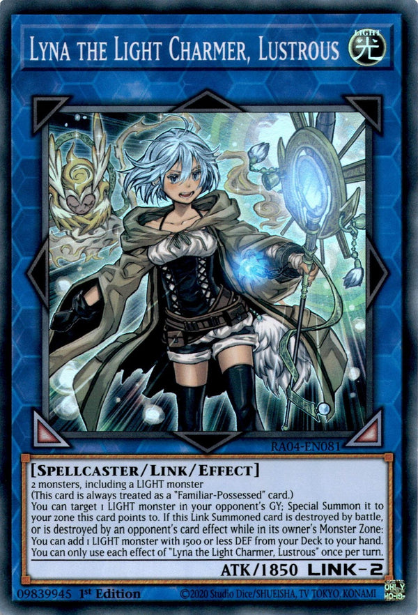 Yugioh Lyna the Light Charmer, Lustrous RA04-EN081 Super Rare 1st Edition NM