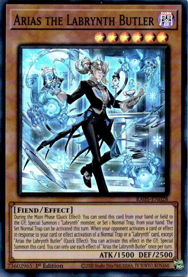 Yugioh Arias the Labrynth Butler RA05-EN028 NA Print Super Rare 1st Edition NM