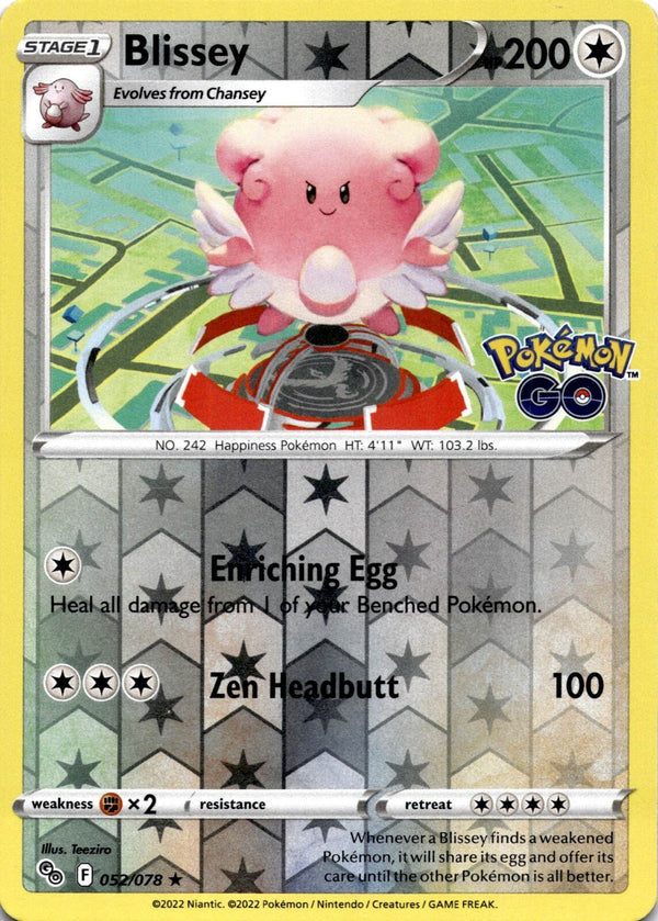 Pokemon Blissey 052/078 Pokemon Go Reverse Holo NM