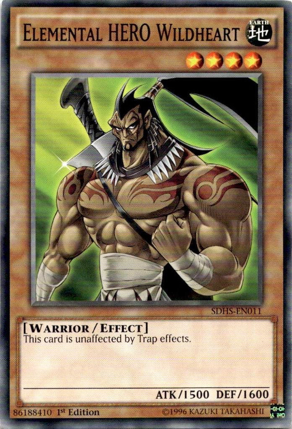 Yugioh Elemental HERO Wildheart SDHS-EN011 Common 1st Edition VLP/NM