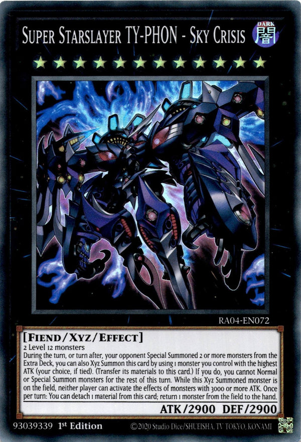 Yugioh Super Starslayer TY-PHON - Sky Crisis RA04-EN072 Super Rare 1st Ed NM
