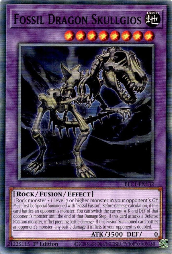 Yugioh Fossil Dragon Skullgios BLC1-EN132 Common 1st Edition NM