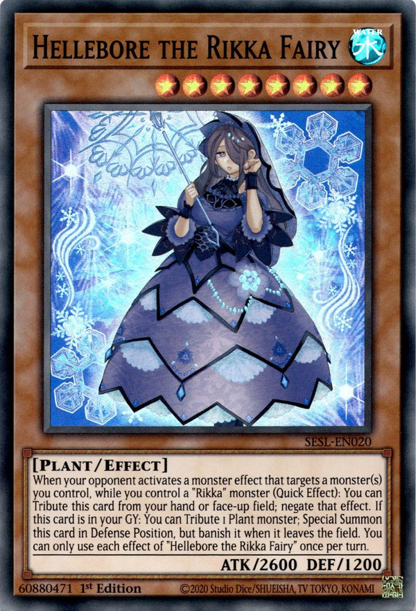Yugioh Hellebore the Rikka Fairy SESL-EN020 Super Rare 1st Edition VLP/NM