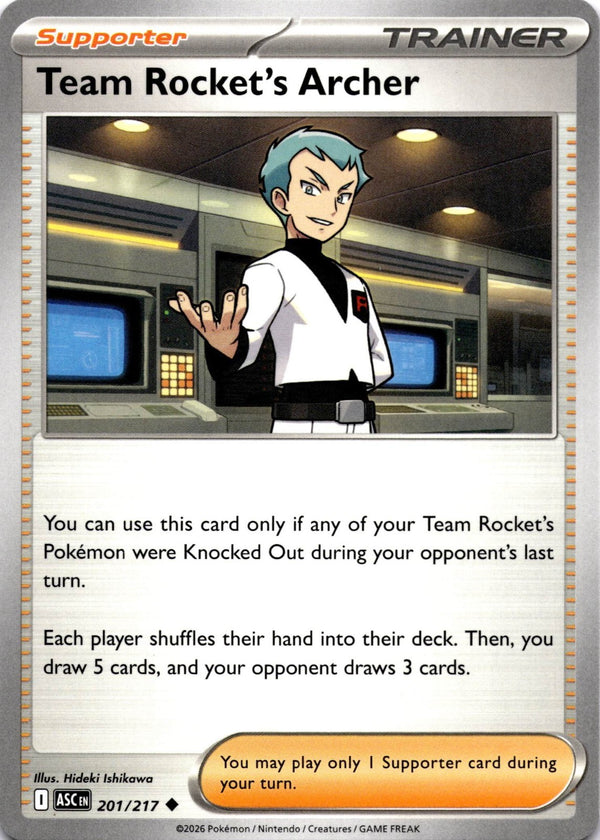 Pokemon Team Rocket's Archer 201/217 Ascended Heroes Non Holo NM