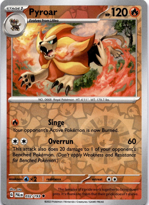 Pokemon Pyroar 032/193 Paldea Evolved Reverse Holo NM