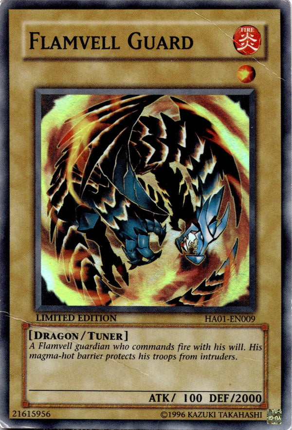 Yugioh Flamvell Guard HA01-EN009 Super Rare Limited Edition DAMAGED