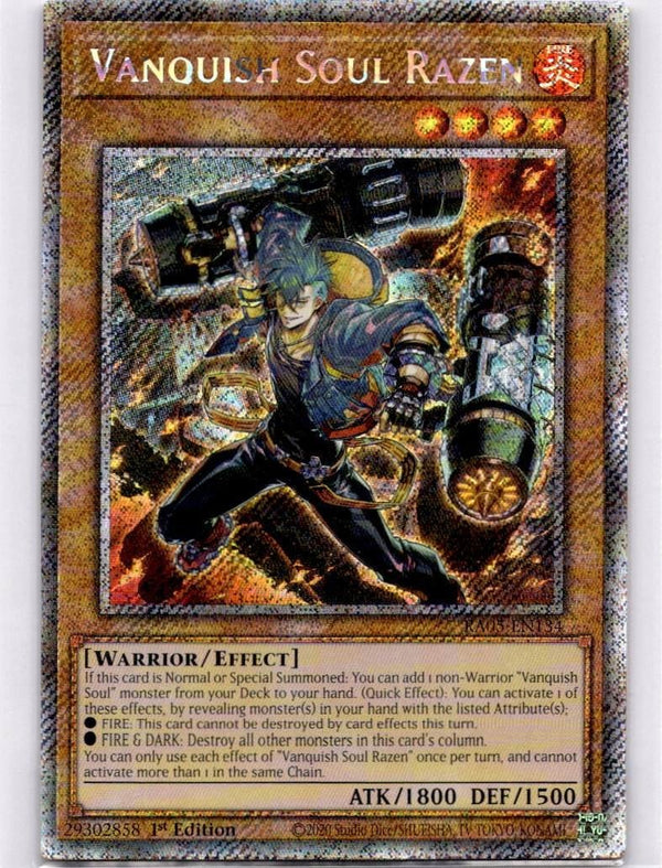 Yugioh Vanquish Soul Razen RA05-EN134 NA Print Platinum Secret Rare 1st Ed NM