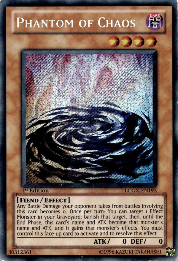 Yugioh Phantom of Chaos LCGX-EN193 Secret Rare 1st Edition HP