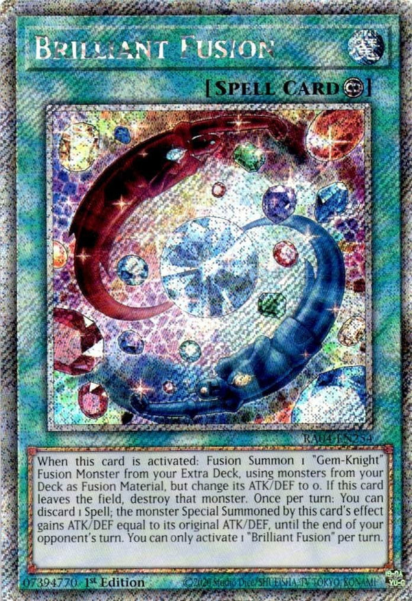 Yugioh Brilliant Fusion RA04-EN254 Platinum Secret Rare 1st Edition LP