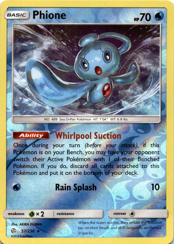 Pokemon Phione 57/236 Cosmic Eclipse Reverse Holo NM