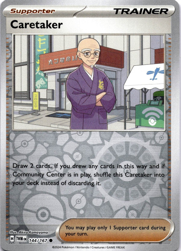 Pokemon Caretaker 144/167 Twilight Masquerade Reverse Holo NM