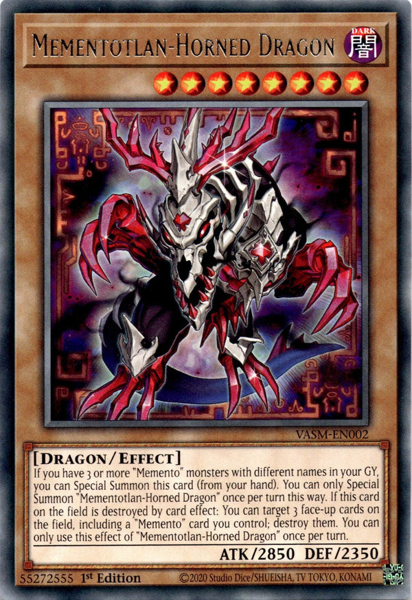 Yugioh Mementotlan-Horned Dragon VASM-EN002 Rare 1st Edition NM