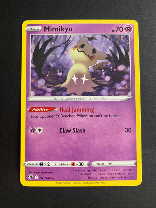 Pokemon Mimikyu 081/189 Darkness Ablaze Rare Non Holo NM