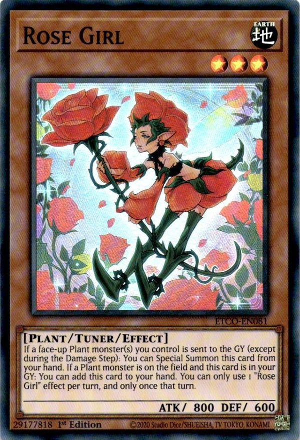 Yugioh Rose Girl ETCO-EN081 Super Rare 1st Edition LP