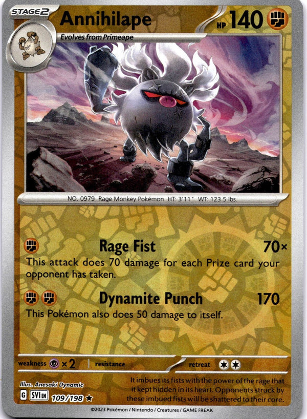 Pokemon Annihilape 109/198 Scarlet Violet Base Reverse Holo LP/NM