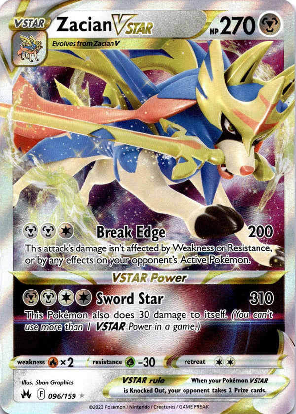 Pokemon Zacian VSTAR 096/159 Crown Zenith Full Art Holo NM