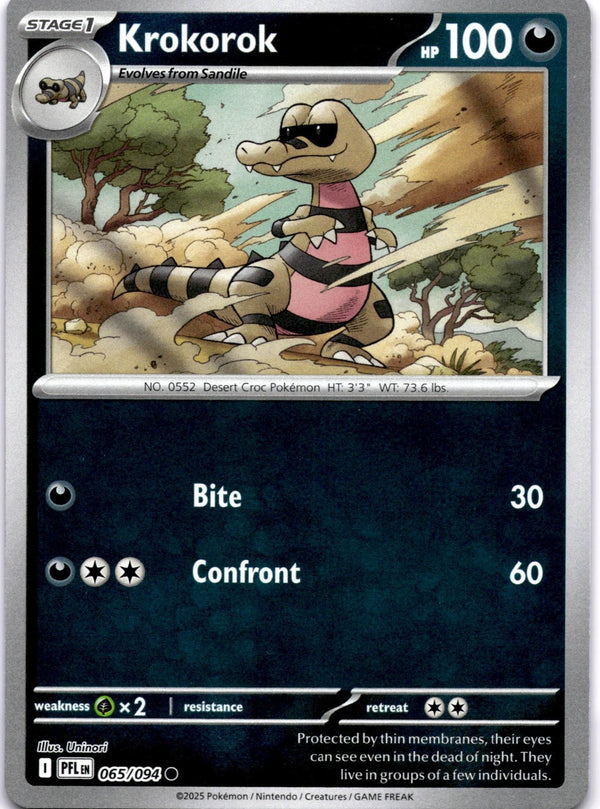 Pokemon Krokorok 065/094 Phantasmal Flames Reverse Holo NM